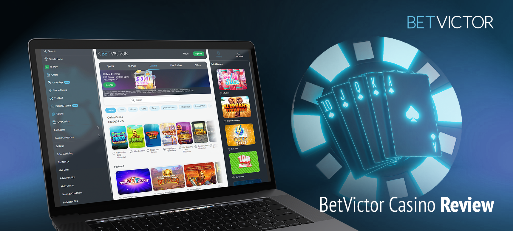 At BetVictor you will find sports and esports betting, a casino section, a variety of slot machines and much more