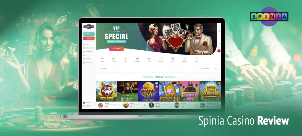 Spinia Casino offers a variety of nearly 3,000 games that are suitable for gamers of all skill levels